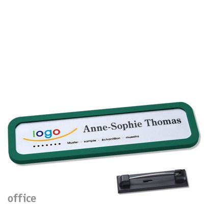 Naambadges office quick-print roestvrij stalen pin null | 75 x 17 mm