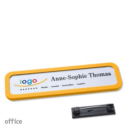 Naambadges office quick-print roestvrij stalen pin null | 75 x 17 mm