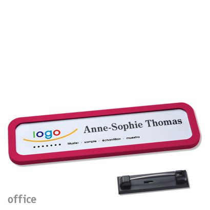 Naambadges office quick-print roestvrij stalen pin null | 75 x 17 mm