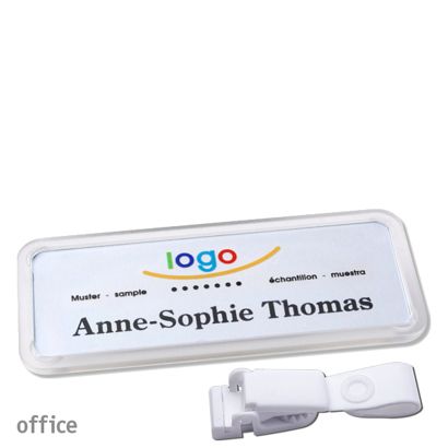 Naambadges office quick-print Ophangclip Ophangclip metaalvrij | null | 75 x 27 mm