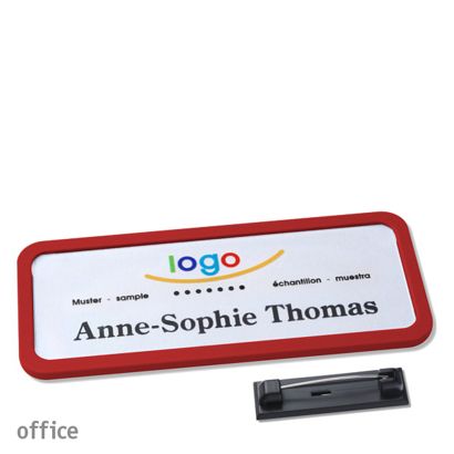 Naambadges office quick-print roestvrij stalen pin null | 75 x 27 mm