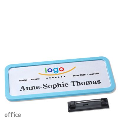 Naambadges office quick-print roestvrij stalen pin null | 75 x 27 mm