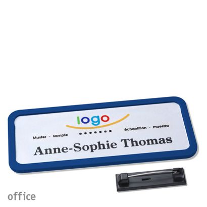 Naambadges office quick-print roestvrij stalen pin null | 75 x 27 mm