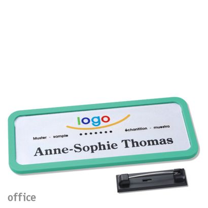 Naambadges office quick-print roestvrij stalen pin null | 75 x 27 mm