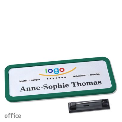 Naambadges office quick-print roestvrij stalen pin null | 75 x 27 mm