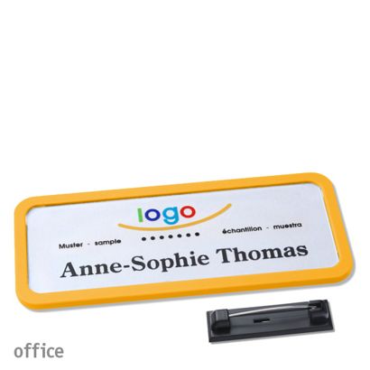 Naambadges office quick-print roestvrij stalen pin null | 75 x 27 mm