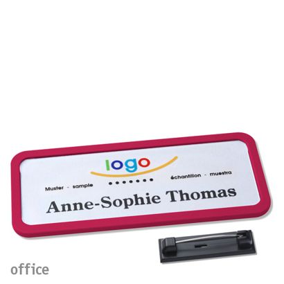 Naambadges office quick-print roestvrij stalen pin null | 75 x 27 mm
