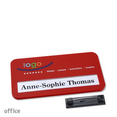 Naambadges office color-print roestvrij stalen pin null