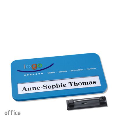Naambadges office color-print roestvrij stalen pin null