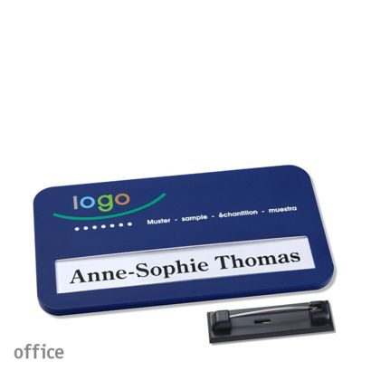 Naambadges office color-print roestvrij stalen pin null