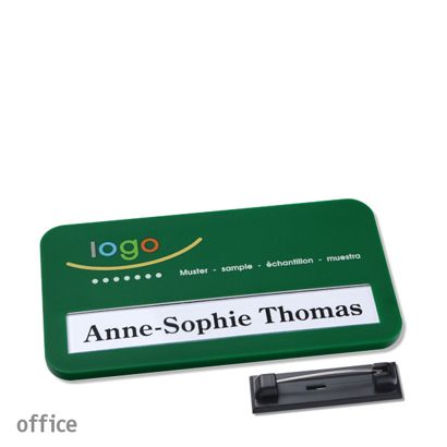 Naambadges office color-print roestvrij stalen pin null