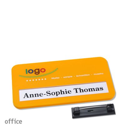 Naambadges office color-print roestvrij stalen pin null