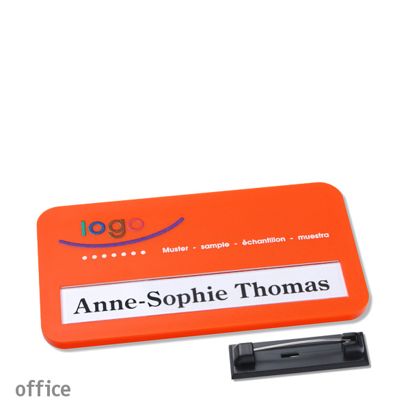 Naambadges office color-print roestvrij stalen pin null
