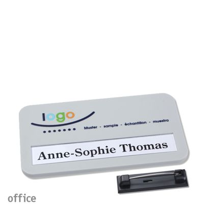 Naambadges office color-print roestvrij stalen pin null