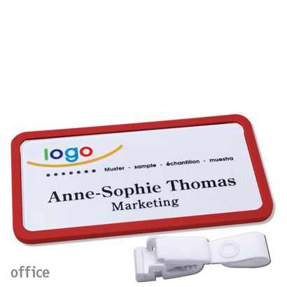 Naambadges office quick-print Ophangclip Ophangclip metaalvrij | null | 75 x 37 mm