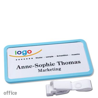 Naambadges office quick-print Ophangclip Ophangclip metaalvrij | null | 75 x 37 mm