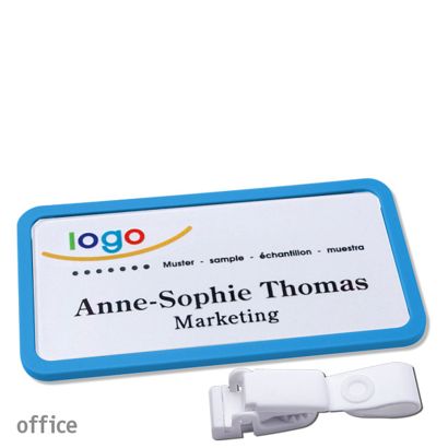 Naambadges office quick-print Ophangclip Ophangclip metaalvrij | null | 75 x 37 mm
