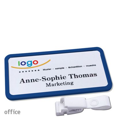 Naambadges office quick-print Ophangclip Ophangclip metaalvrij | null | 75 x 37 mm