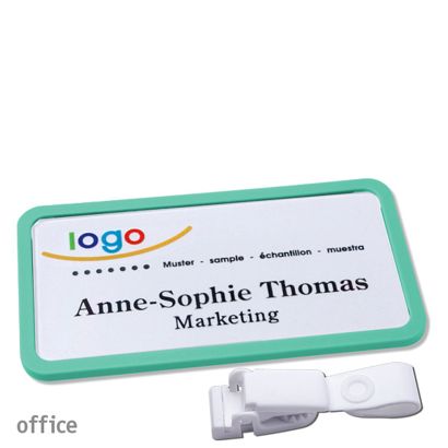 Naambadges office quick-print Ophangclip Ophangclip metaalvrij | null | 75 x 37 mm