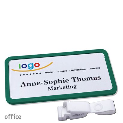 Naambadges office quick-print Ophangclip Ophangclip metaalvrij | null | 75 x 37 mm