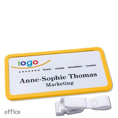 Naambadges office quick-print Ophangclip Ophangclip metaalvrij | null | 75 x 37 mm