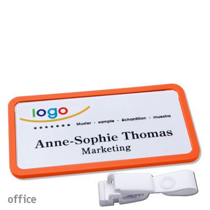 Naambadges office quick-print Ophangclip Ophangclip metaalvrij | null | 75 x 37 mm