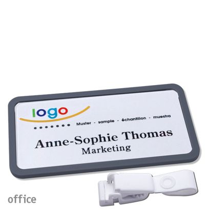 Naambadges office quick-print Ophangclip Ophangclip metaalvrij | null | 75 x 37 mm