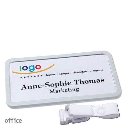 Naambadges office quick-print Ophangclip Ophangclip metaalvrij | null | 75 x 37 mm