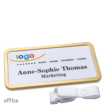 Naambadges office quick-print Ophangclip Ophangclip metaalvrij | null | 75 x 37 mm
