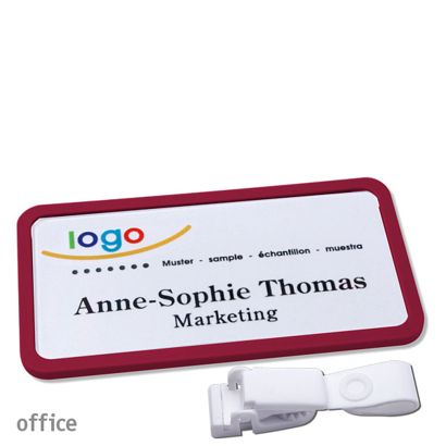 Naambadges office quick-print Ophangclip Ophangclip metaalvrij | null | 75 x 37 mm