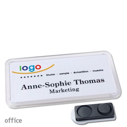 Naambadges office quick-print magneet smag® magneet, extra sterk | null | 75 x 37 mm