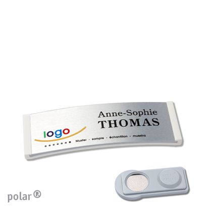 Naambadges polar® alu-complete magneet smag® magneet | null | null | 64 x 22 mm