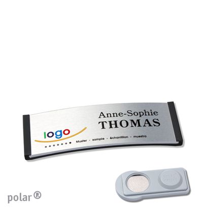 Naambadges polar® alu-complete magneet smag® magneet | null | null | 64 x 22 mm