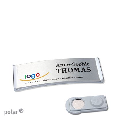 Naambadges polar® alu-complete magneet smag® magneet | null | null | 64 x 22 mm