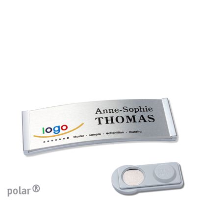 Naambadges polar® alu-complete magneet smag® magneet | null | null | 64 x 22 mm