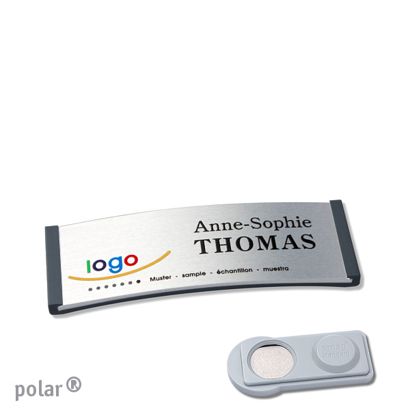 Naambadges polar® alu-complete magneet smag® magneet | null | null | 64 x 22 mm