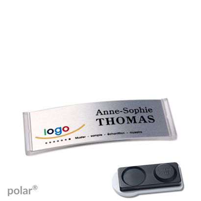Naambadges polar® alu-complete magneet smag® magneet, extra sterk | null | null | 64 x 22 mm