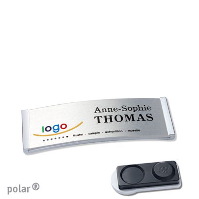 Naambadges polar® alu-complete magneet smag® magneet, extra sterk | null | null | 64 x 22 mm