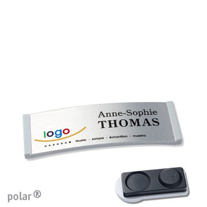 Naambadges polar® alu-complete magneet smag® magneet, extra sterk | null | null | 64 x 22 mm