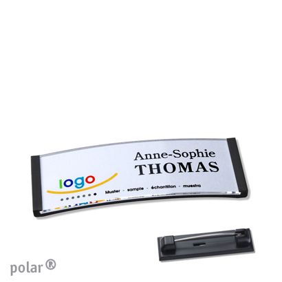 Naambadges polar® quick-print roestvrij stalen pin null | 64 x 22 mm