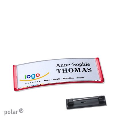 Naambadges polar® quick-print roestvrij stalen pin null | 64 x 22 mm