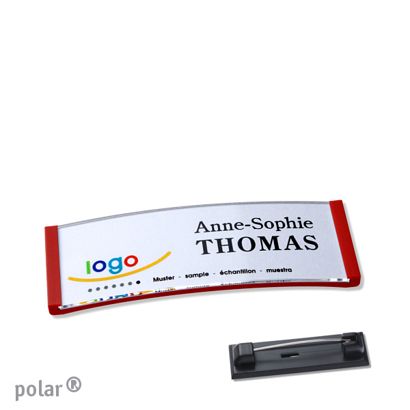 Naambadges polar® quick-print roestvrij stalen pin null | 64 x 22 mm