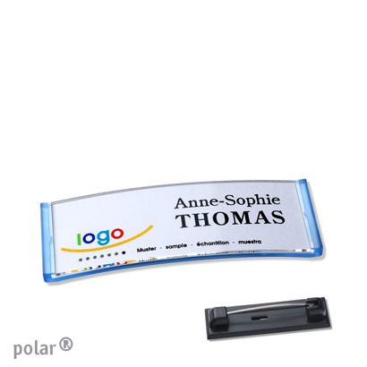 Naambadges polar® quick-print roestvrij stalen pin null | 64 x 22 mm