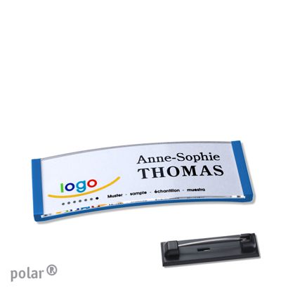 Naambadges polar® quick-print roestvrij stalen pin null | 64 x 22 mm