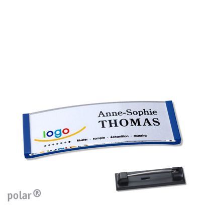 Naambadges polar® quick-print roestvrij stalen pin null | 64 x 22 mm