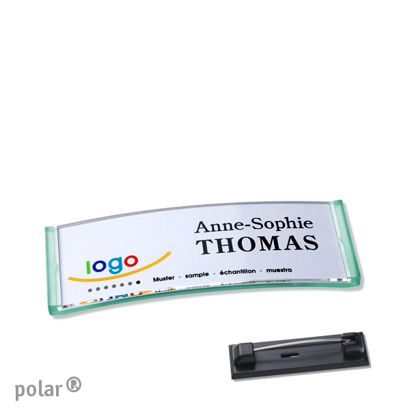 Naambadges polar® quick-print roestvrij stalen pin null | 64 x 22 mm