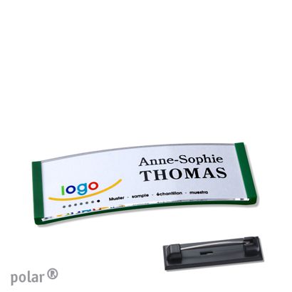 Naambadges polar® quick-print roestvrij stalen pin null | 64 x 22 mm