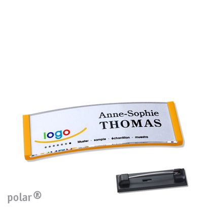 Naambadges polar® quick-print roestvrij stalen pin null | 64 x 22 mm