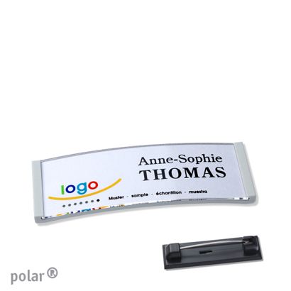 Naambadges polar® quick-print roestvrij stalen pin null | 64 x 22 mm