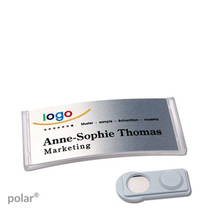 Naambadges polar® alu-complete magneet smag® magneet | null | null | 65 x 30 mm